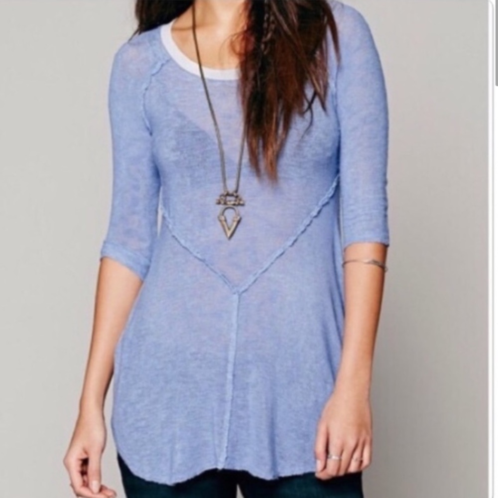 Free People Intimately Free Blue Weekend Top - Picture 4 of 7